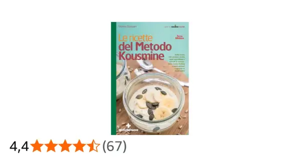 Copertina libro "Le ricette del Metodo Kousmine", con un vasetto di crema Budwig, ideale per una dieta kousmine antinfiammatoria.